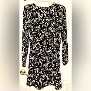 Vero Moda Floral Longsleeve Crewneck Dress 3/4 length sleeves Small